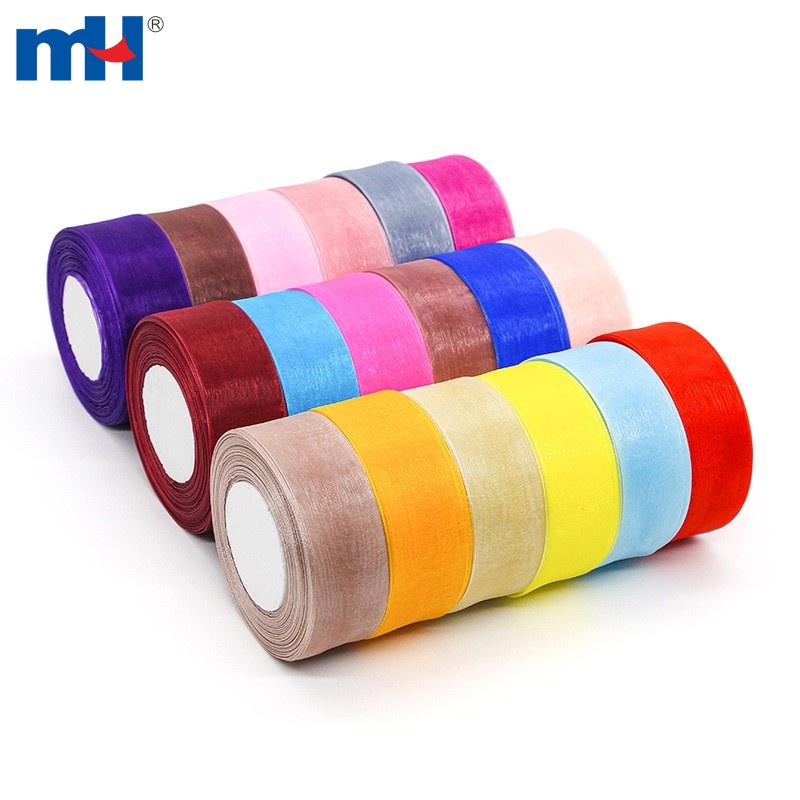 38mm Woven Edged Sheer Organza Ribbons for Bows and Wedding