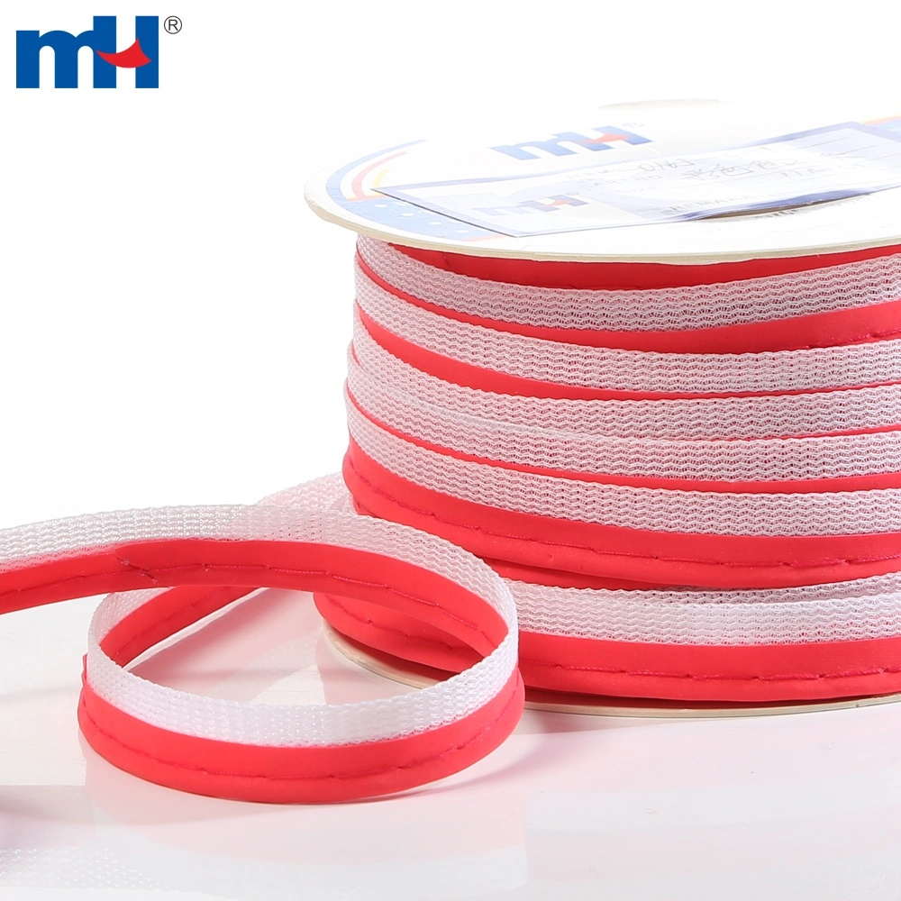 10mm Red Polyester Flanged Reflective Bias Binding Cord Supplier