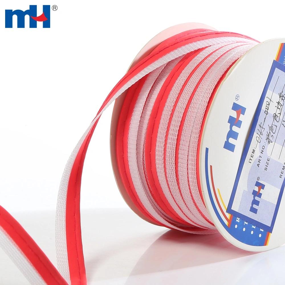 10mm Red Polyester Flanged Reflective Bias Binding Cord Supplier