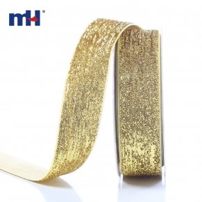 25mm metallic velvet ribbon-gold