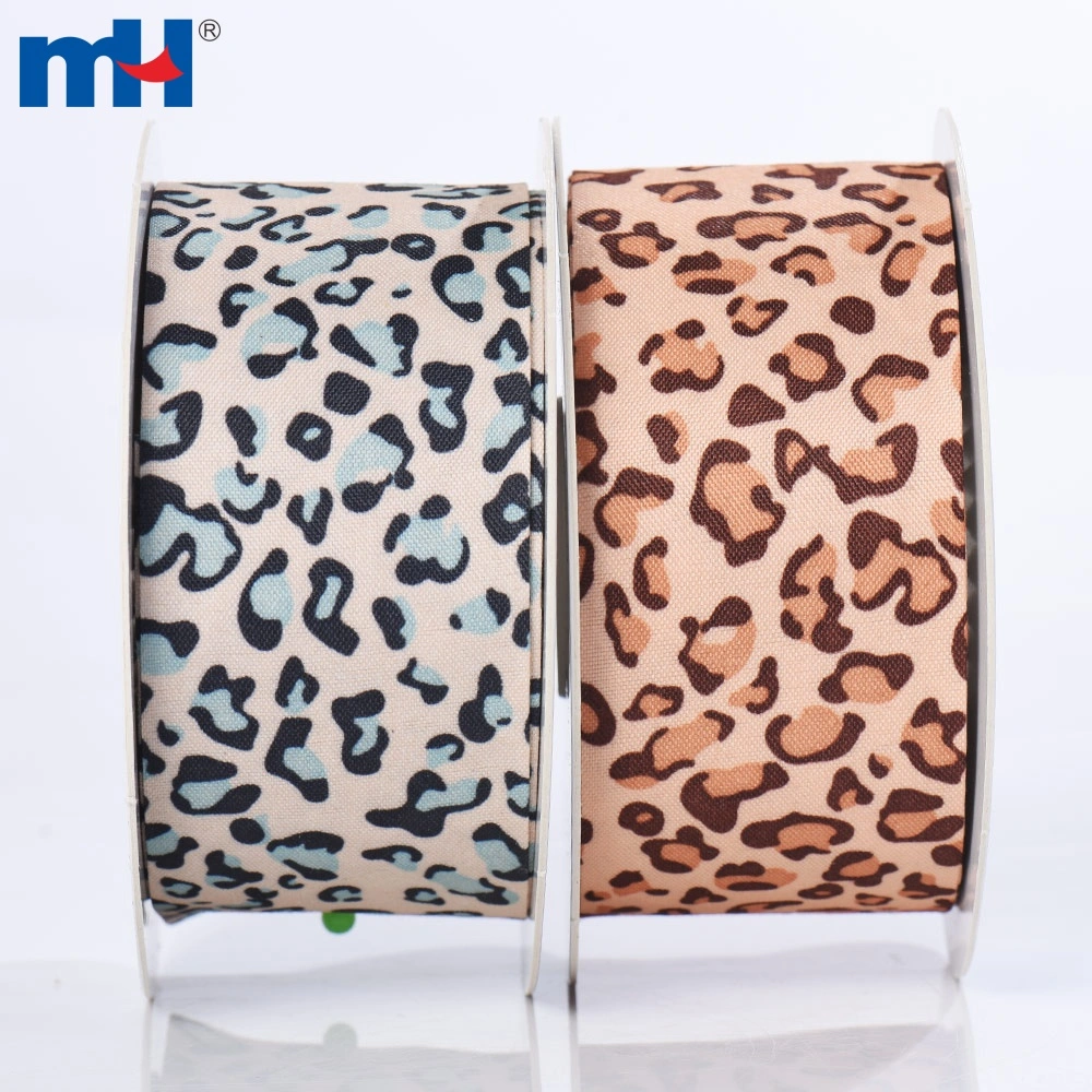 40mm Animal Print Leopard Polyester Woven Ribbon