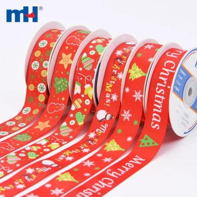 Red Christmas Grosgrain Ribbon