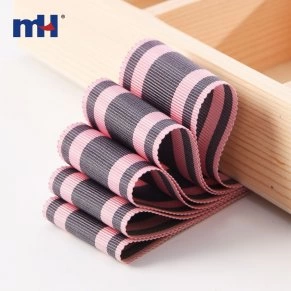 pink grey striped ribbon