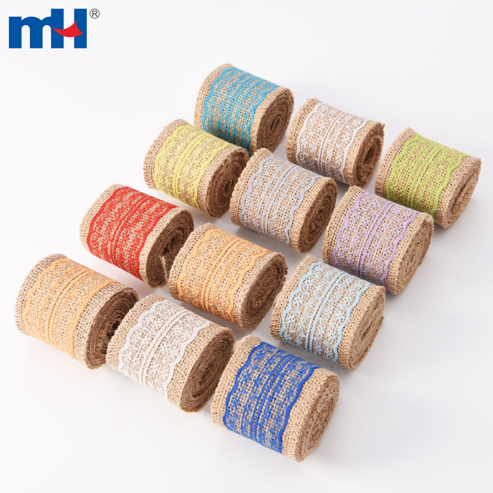 color jute lace ribbon