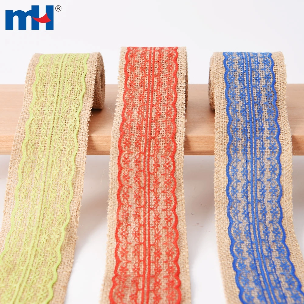60mm wide hessian lace ribbon