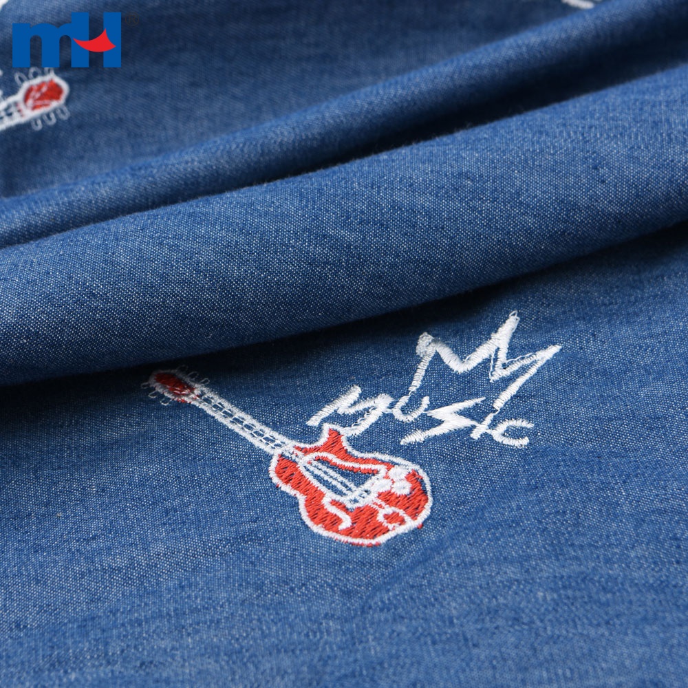 embroidered denim fabric