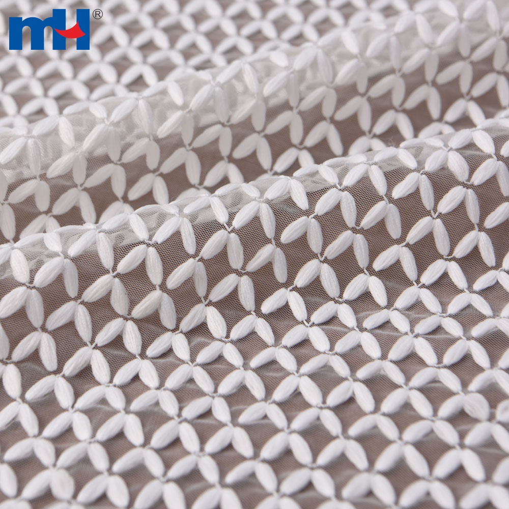 embroidered mesh fabric