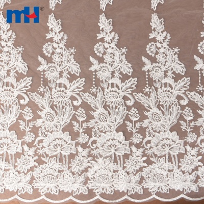 Embroidered Corded Lace Fabric