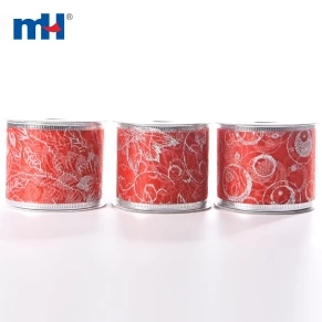 Silver Wire Edged Red Ribbon
