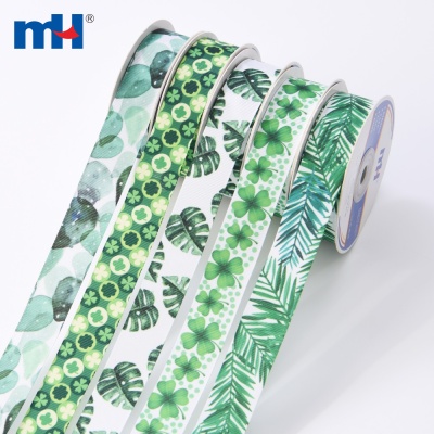 Leaf Printed Grosgrain Ribbon