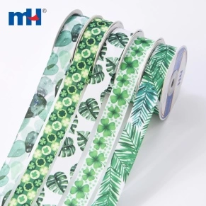 Leaf Printed Grosgrain Ribbon