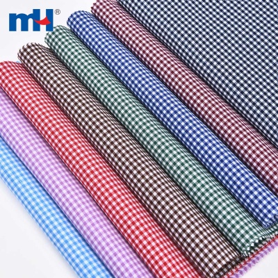 100% Polyester Gingham Shirting Fabric