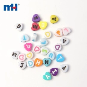 7mm Heart Shape Letter Bead