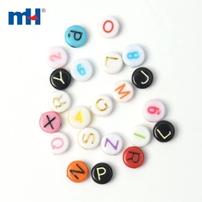 7mm Round Letter Bead