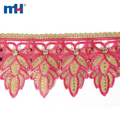Rhinestone Lace Trim