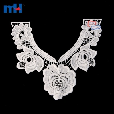 Embroidered Lace Neckline Collar