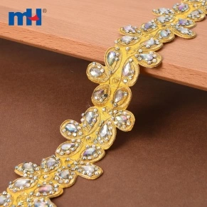 Hotfix Rhinestones Lace Trim