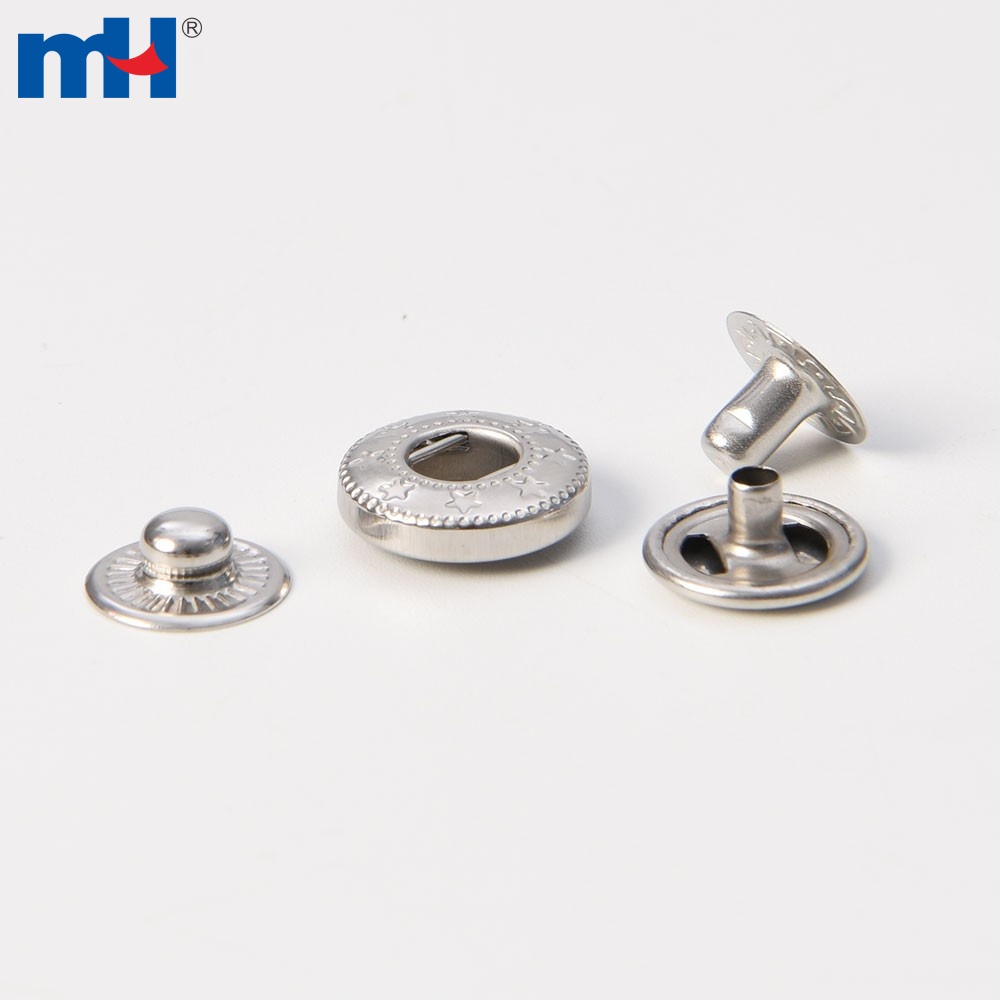 Metal Snap Button Fastener with Caps Sockets Studs