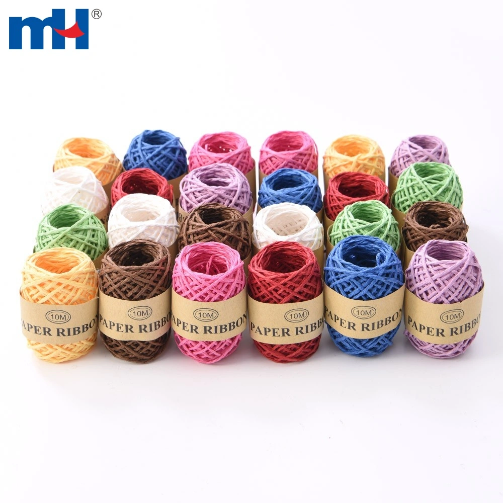 10m Colourful DIY Natural Raffia Paper Cord String