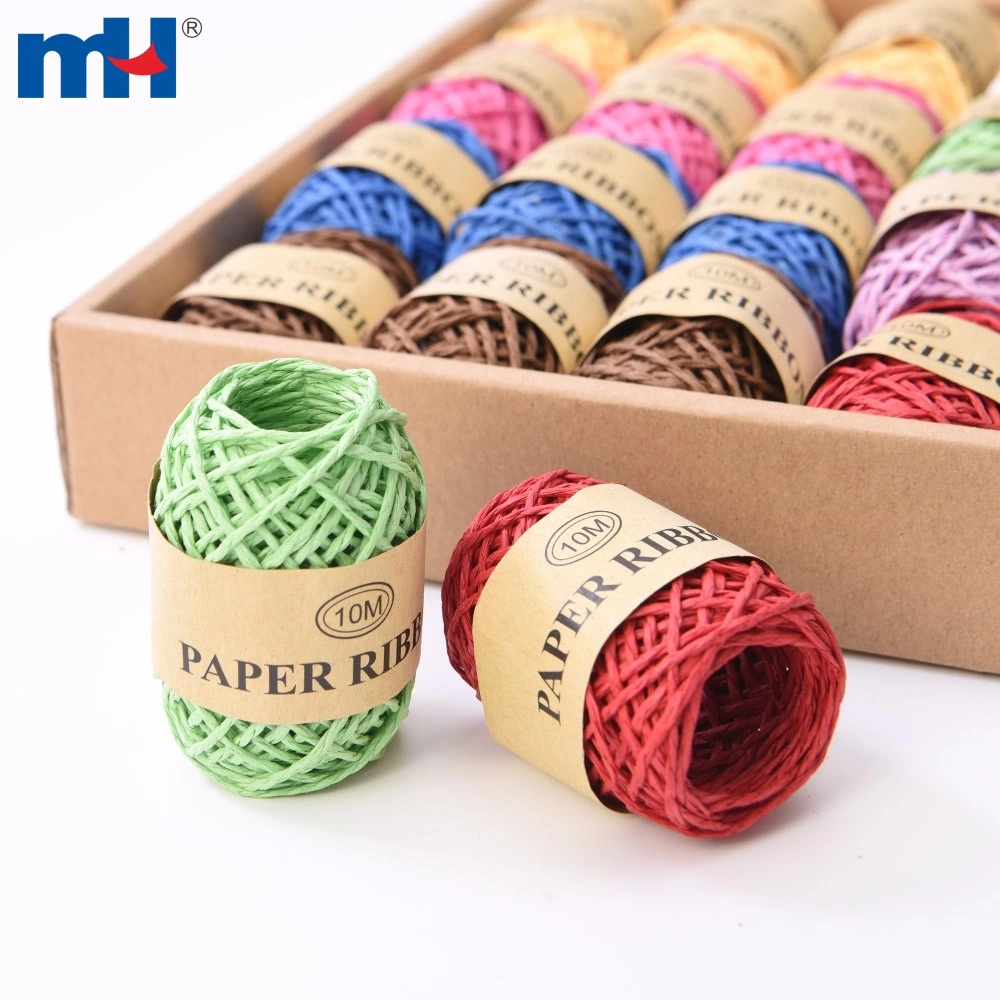 10m Colourful DIY Natural Raffia Paper Cord String