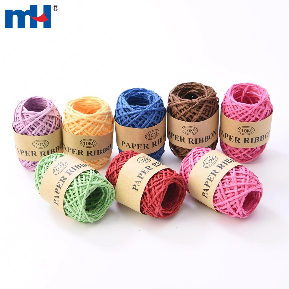 Colored Paper Raffia Ribbon, Twine Cord String for Gift Wrapping