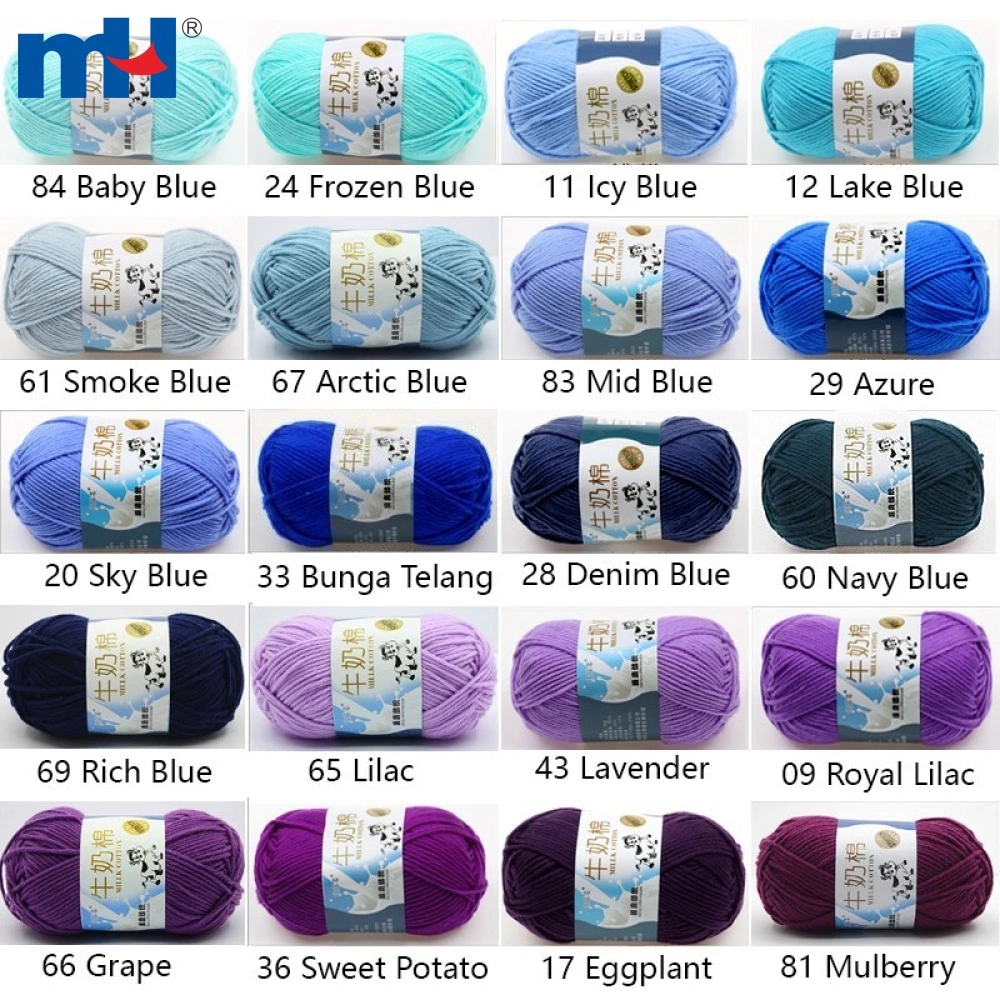 12 Colors Milk Cotton Yarn Soft Cotton Crochet Thread Baby Knitting Wool  Yarn