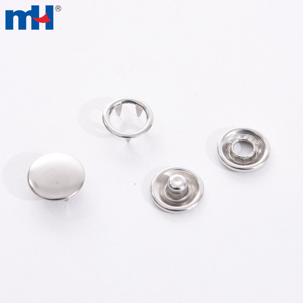 9.5mm Metal Prong Capped Snap Buttons Fastener