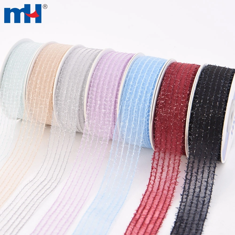 Hair Scrunchie Organza Striped Hair Ring Hair Bands Elastic 