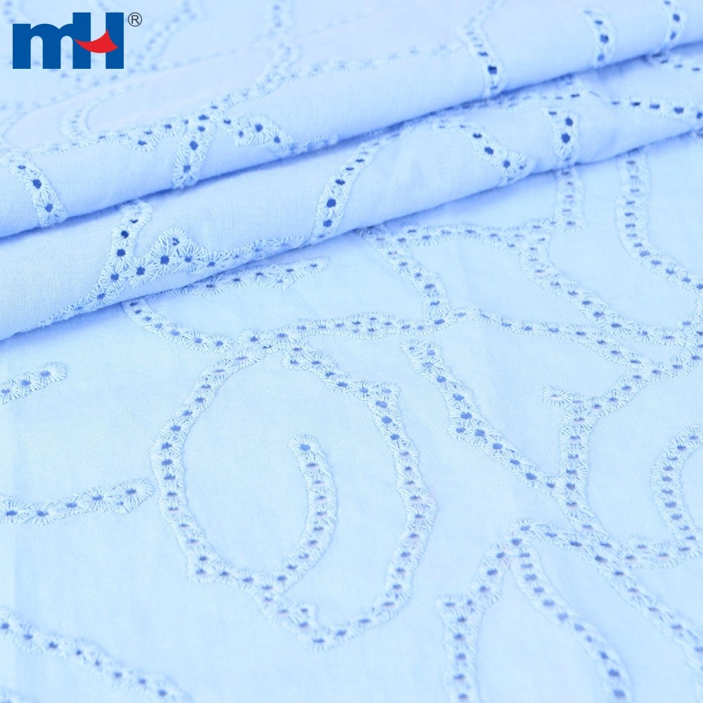 Blue eyelet fabric discount