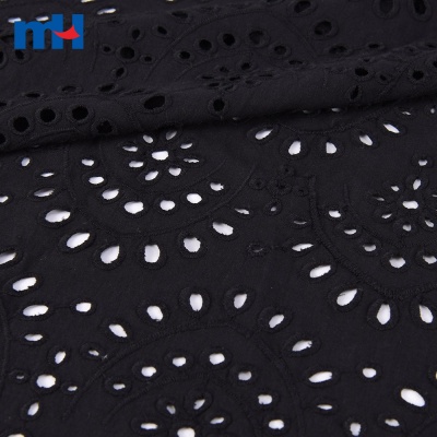 Black Embroidered Eyelet Cotton