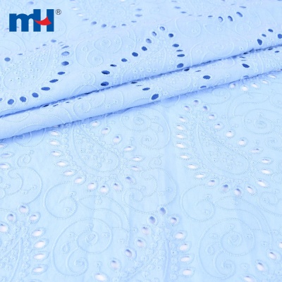 Cotton Paisley Eyelet Fabric