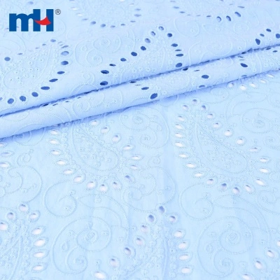Cotton Paisley Eyelet Fabric