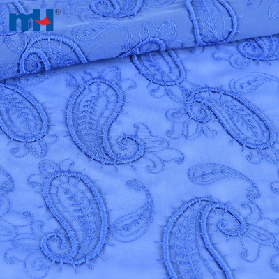 3D Embroidered Paisley Fabric