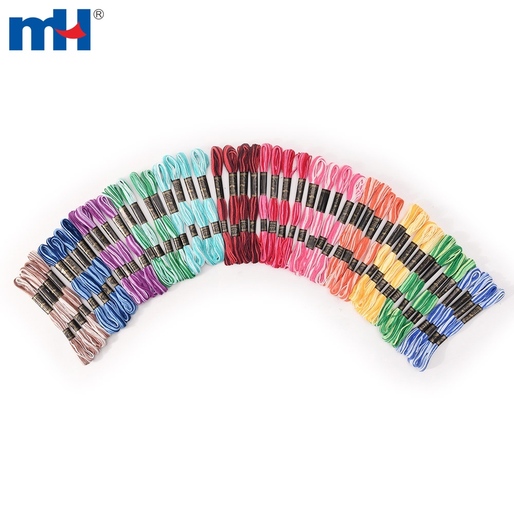 6-Strand Variegated Hand Embroidery Cotton Floss Yarn