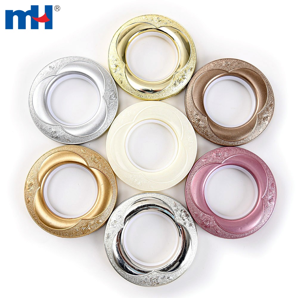 42mm Rose Engraved Eyelet Curtain Rings for Curtains with Low Noise