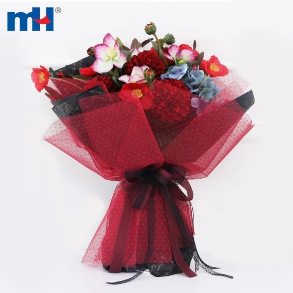 bouquet d'emballage de fleurs en filet