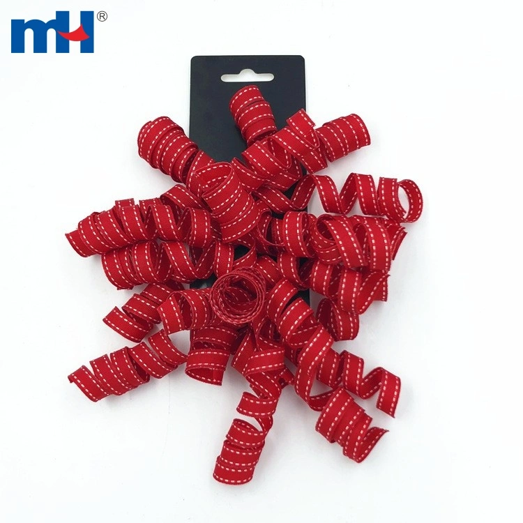 Stitched Edge Wrapping Bow Curly Ribbon for Gifts