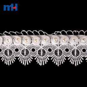 3D Guipure Pearl Lace Trim