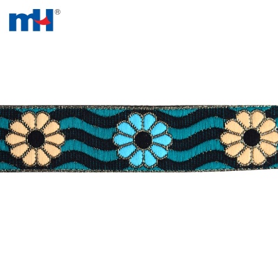 Ribete de cinta floral jacquard