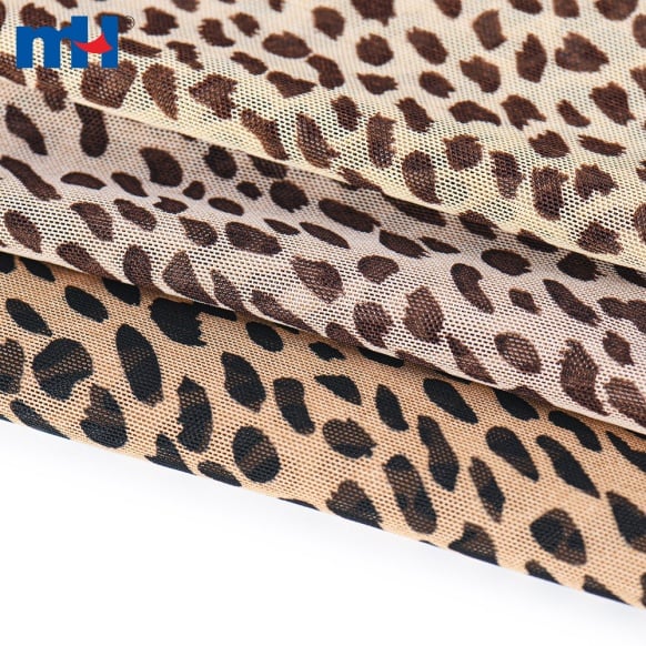 Tissu de maille de spandex de polyester imprimé léopard-20nw-2032