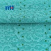 Tissu de dentelle en polyester avec cordon
