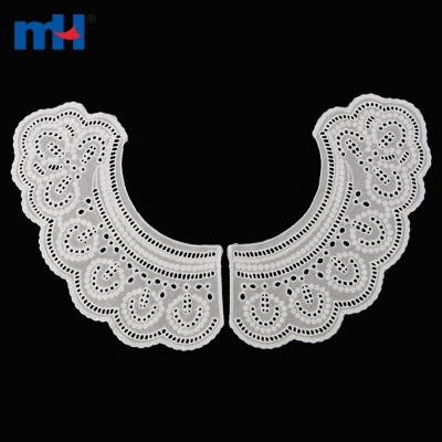 Two-Piece Embroidered Cotton Lace Collar