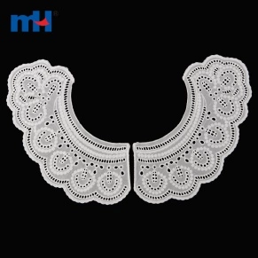 Two-Piece Embroidered Cotton Lace Collar