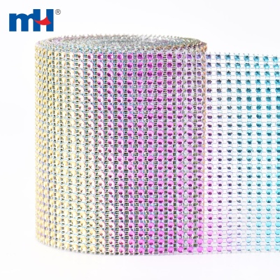 24-Row Rainbow Rhinestone Mesh Wrap