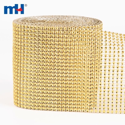 24-Row Rhinestone Mesh Ribbon Wrap
