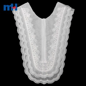 Col en dentelle d'organza brodé 1 pièce