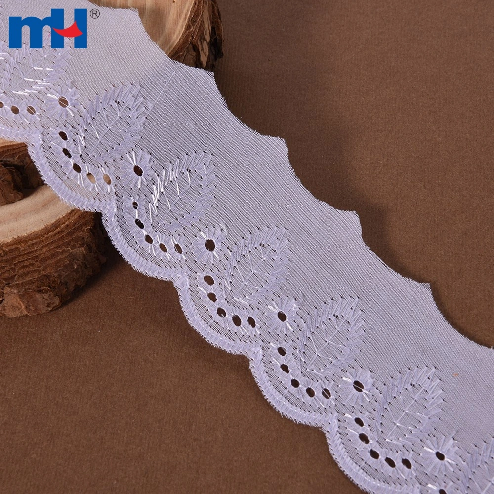 Fashion Wholesale Polyester White T C Lace Fabric for Decoration