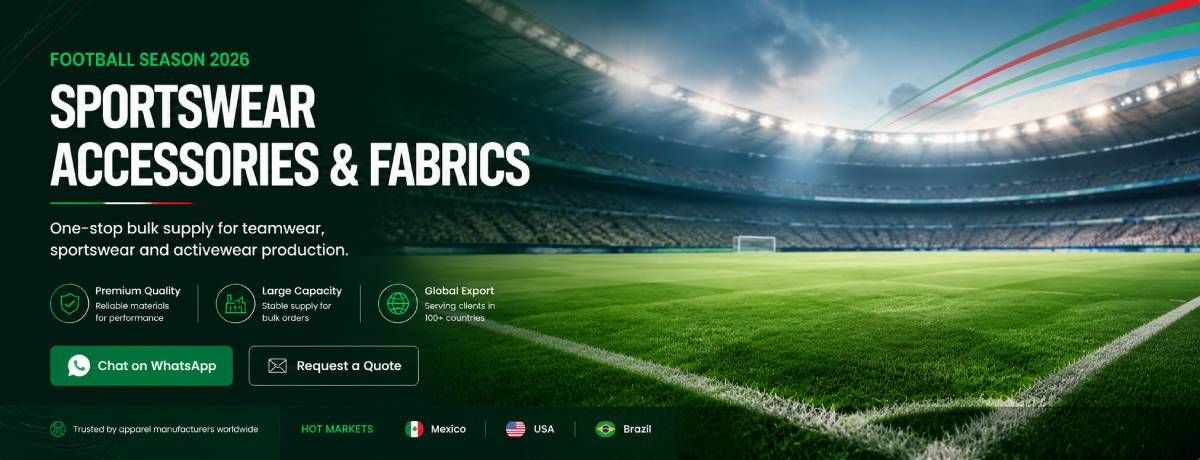 Ningbo MH, one-stop supplier for Football Season Accessories & Fabrics for Sportswear Production