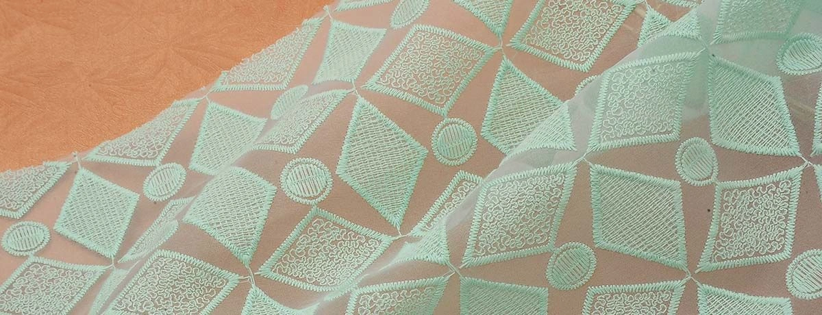 sheer fabric with embroidery
