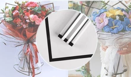 Enhance Your Gift Wrapping with Black Border Clear Floral Wrapping Paper